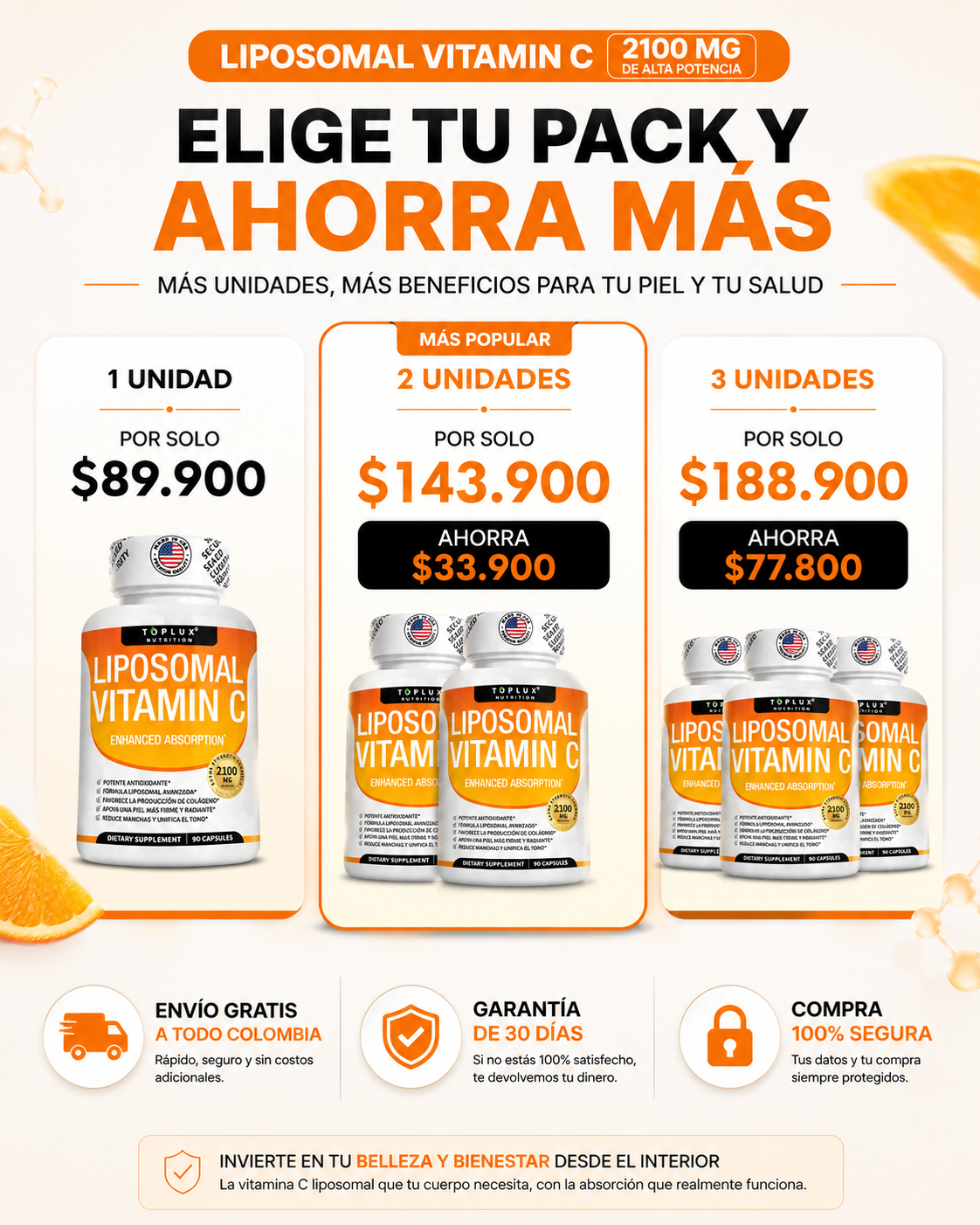 Vitamina C Ultra ™ LIPOSOMAL 2100 MG